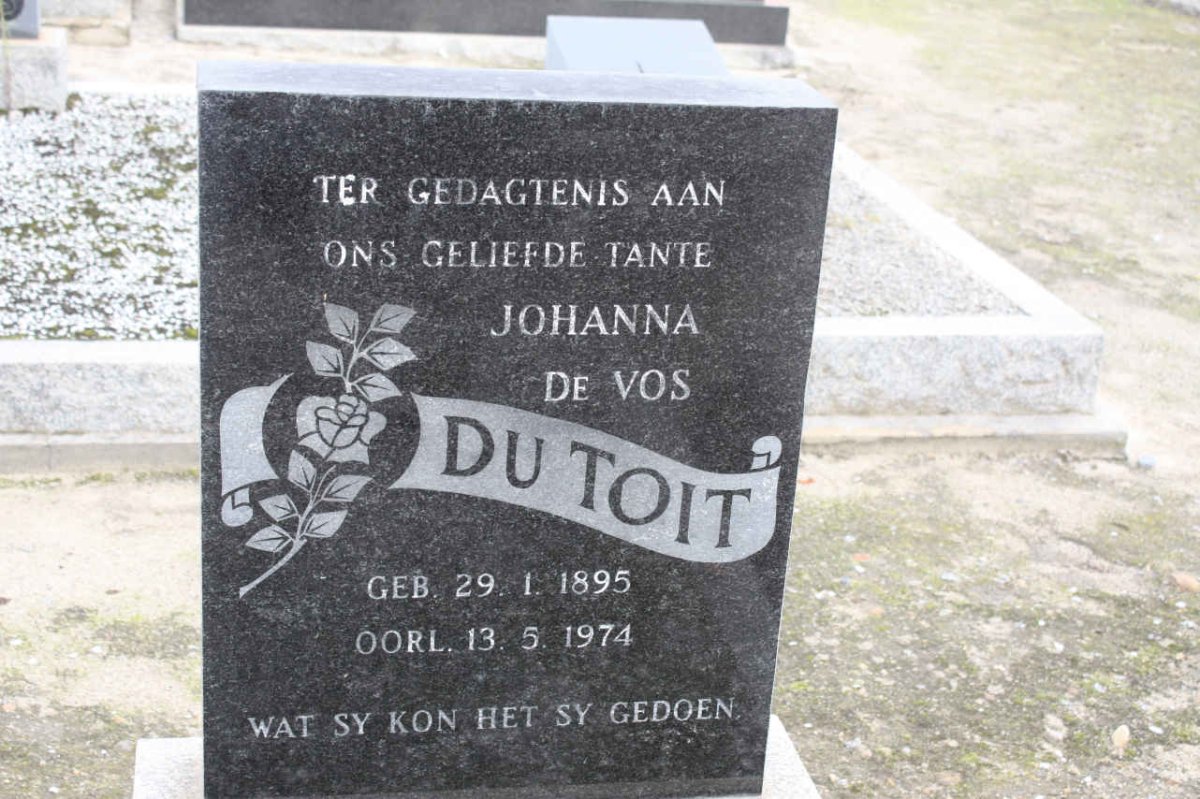 TOIT Johanna de Vos, du 1895-1974