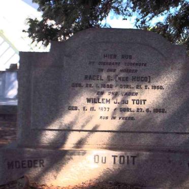 TOIT Willem J., du 1877-1962 &amp; Ragel E. HUGO 1882-1950