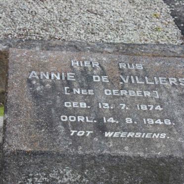 VILLIERS Annie, de nee GERBER 1874-1946
