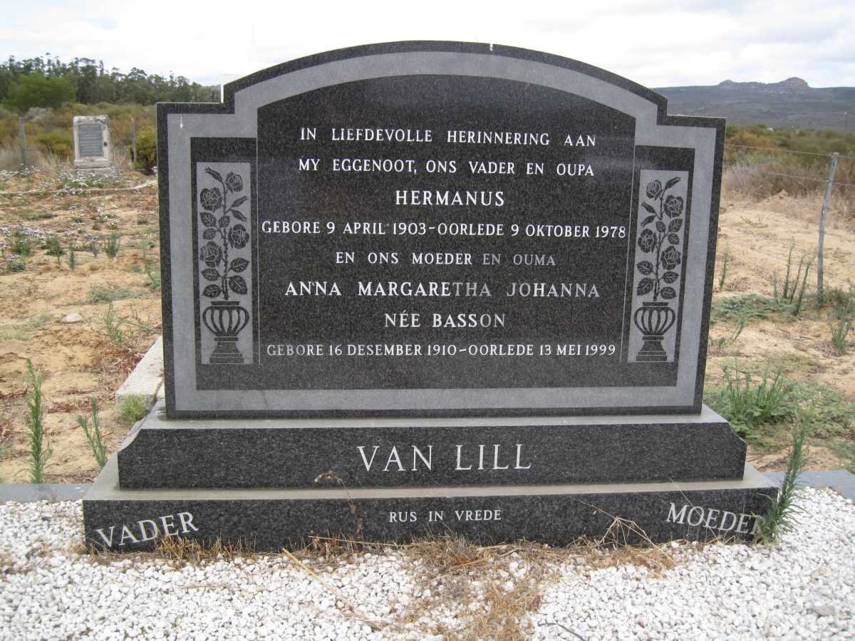 LILL Hermanus, van 1903-1978 &amp; Anna Margaretha Johanna BASSON 1910-1999