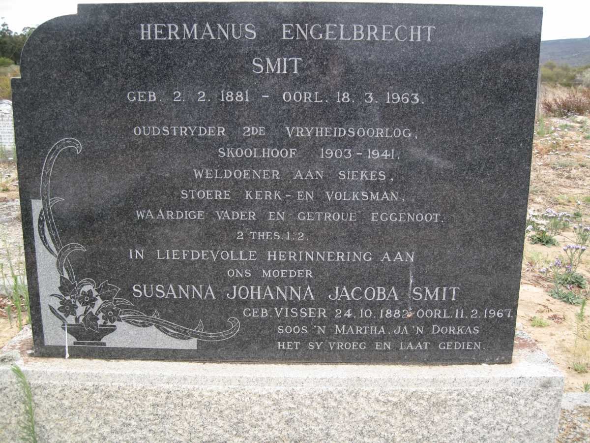 SMIT Hermanus Engelbrecht 1881-1963 &amp; Susanna Johanna Jacoba VISSER 1882-1967