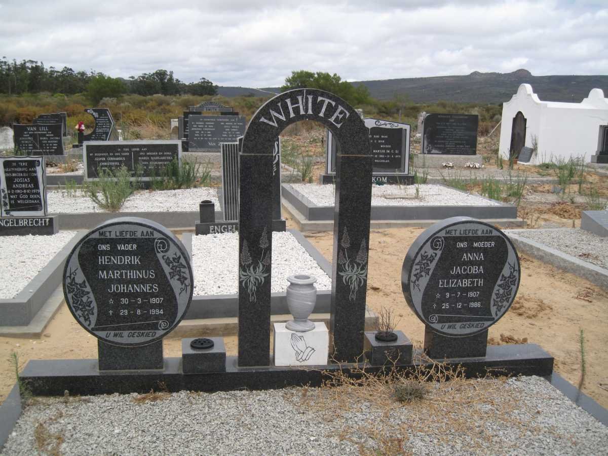WHITE Hendrik Marthinus Johannes 1907-1994 &amp; Ann Jacoba Elizabeth 1907-1986