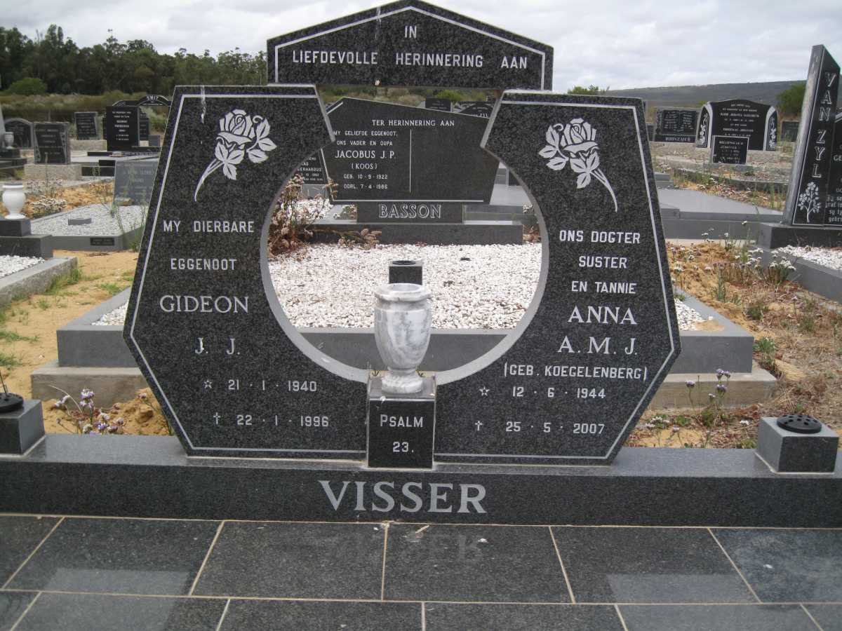 VISSER Gideon J.J 1940-1996 &amp; A.M.J KOEGELENBERG 1944-2007