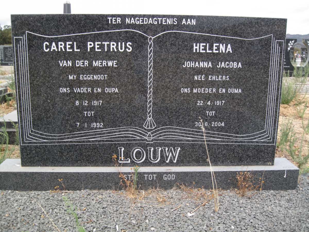 LOUW Carel Petrus van der Merwe 1917-1992 &amp; Helena Johanna Jacoba EHLERS 1917-2004