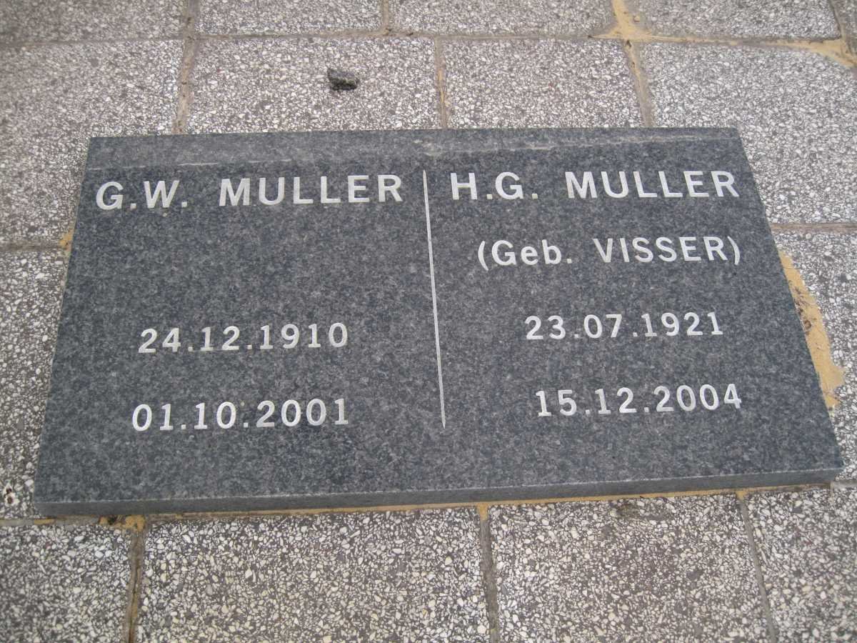 MULLER G.W. 1910-2001 &amp; H.G VISSER 1921-2004