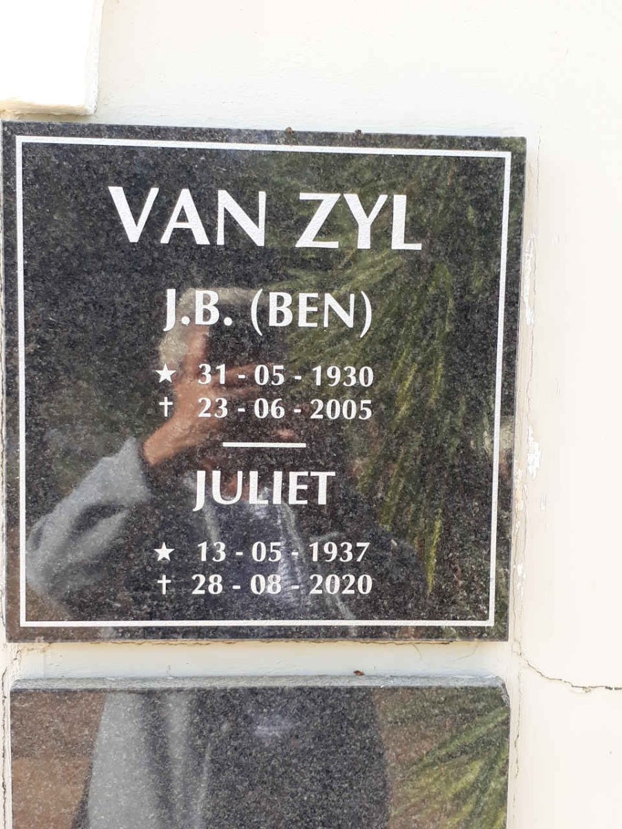 ZYL J.B., van 1930-2005 &amp; Juliet 1937-2020