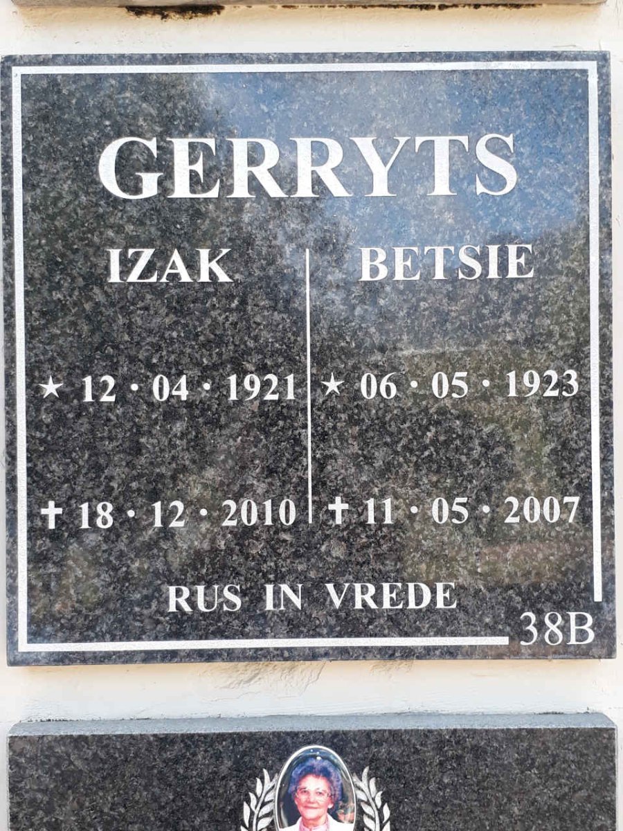 GERRYTS Izak 1921-2010 &amp; Betsie 1923-2007