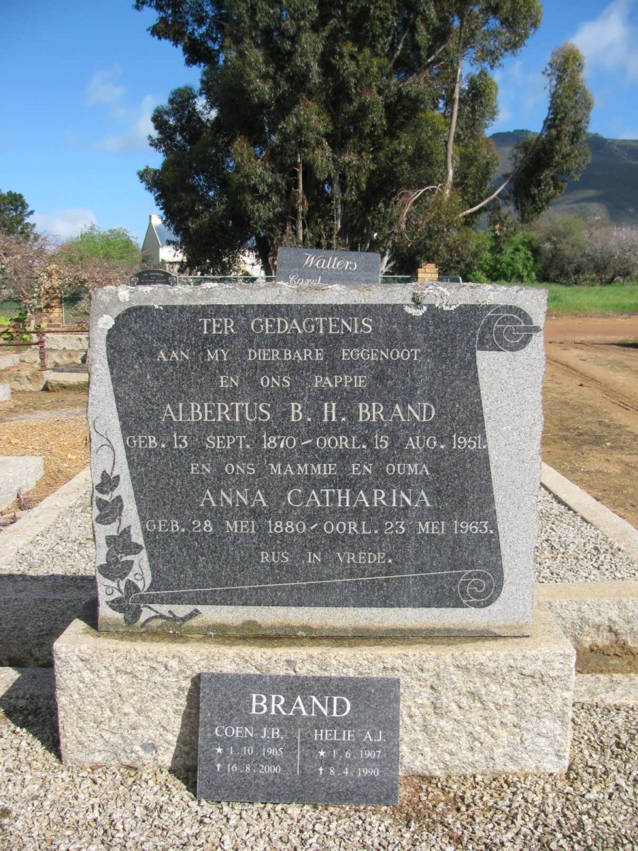 BRAND Albertus B.H. 1870-1951 &amp; Anna Catharina 1880-1963 :: BRAND Coen J.B. 1905-2000 &amp; Helie A.J. 1907-1990