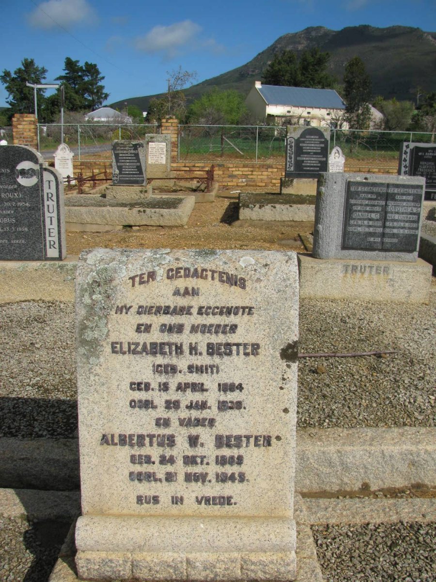 BESTER Albertus W. 1865-1945 &amp; Elizabeth M. SMIT 1864-1938