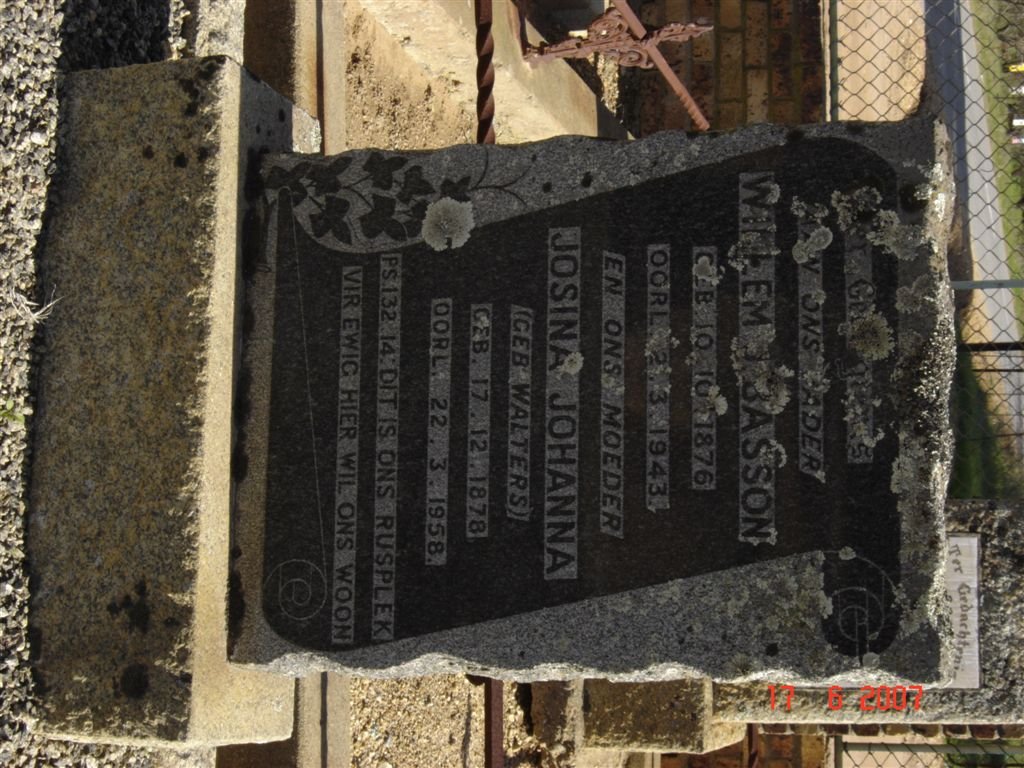BASSON Willem ? 1876-1943 &amp; Josina Johanna WALTERS 1876-1958