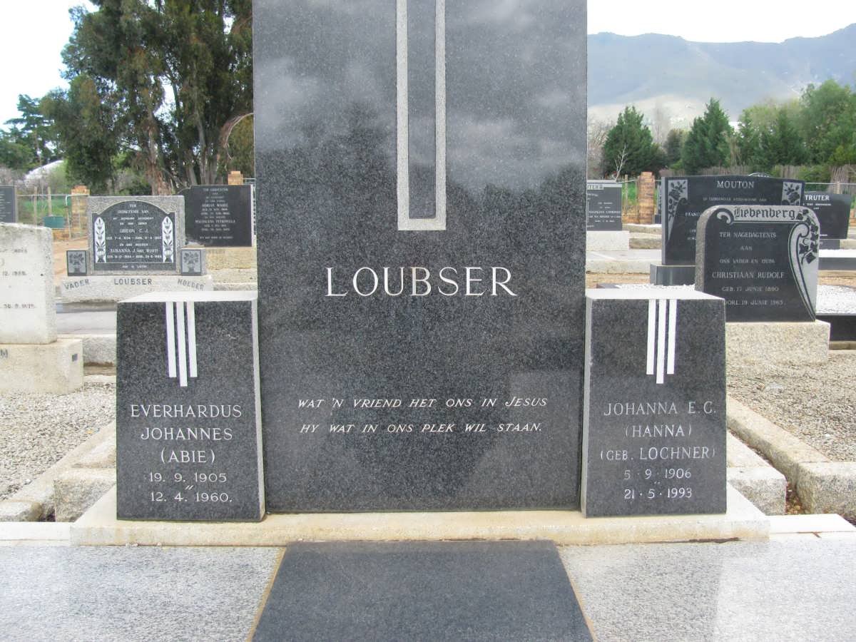 LOUBSER Everhardus Johannes 1905-1960 &amp; Johanna E.C.LOCHNER 1906-1993