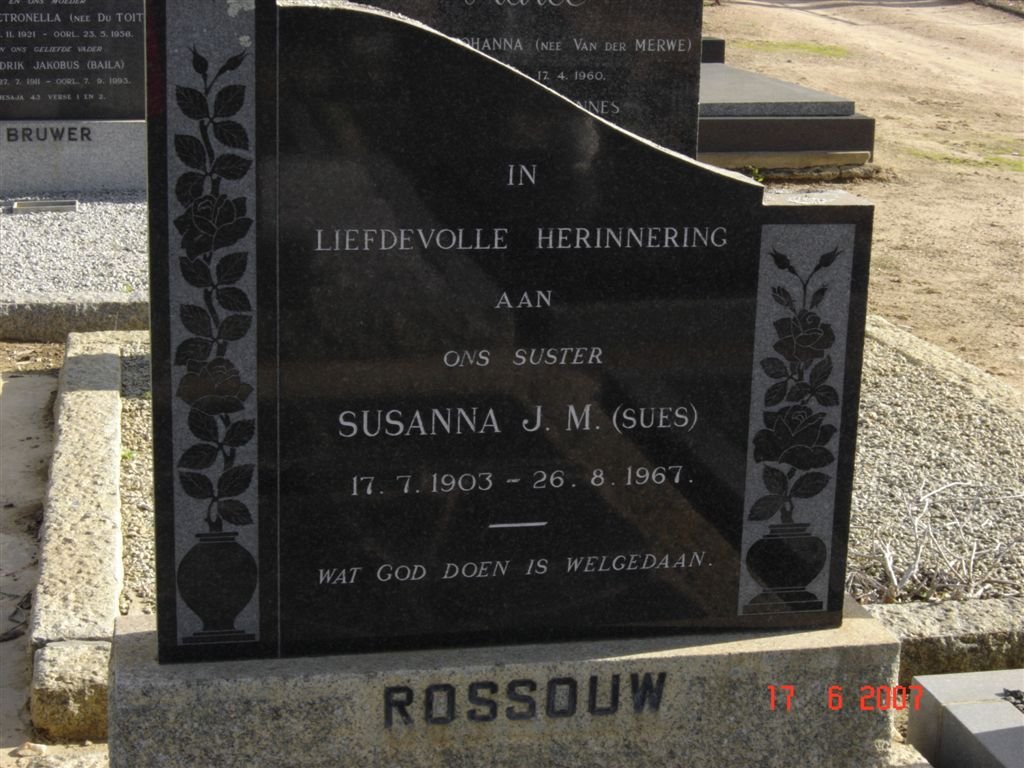 ROSSOUW Susanna J.M. 1903-1967