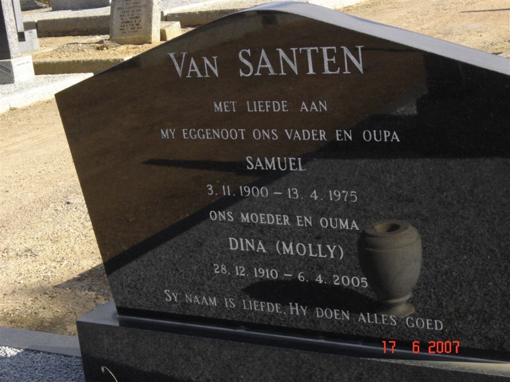 SANTEN Samuel, van 1900-1975 &amp; Dina 1910-2005
