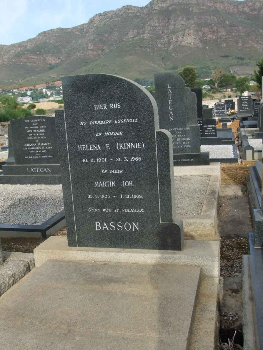 BASSON Martin Joh. 1905-1969 &amp; Helena F. 1901-1966