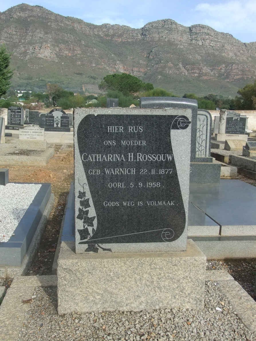 ROSSOUW Catharina H. nee WARNICH 1877-1958