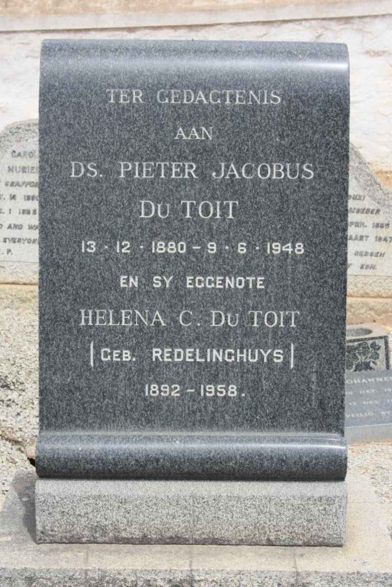 TOIT Pieter Jacobus, du 1880-1948 &amp; Helena C. REDELINGHUYS 1892-1958