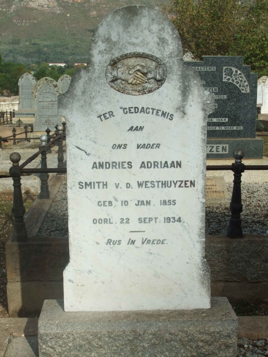 WESTHUYZEN Andries Adriaan Smith, v.d. 1855-1934