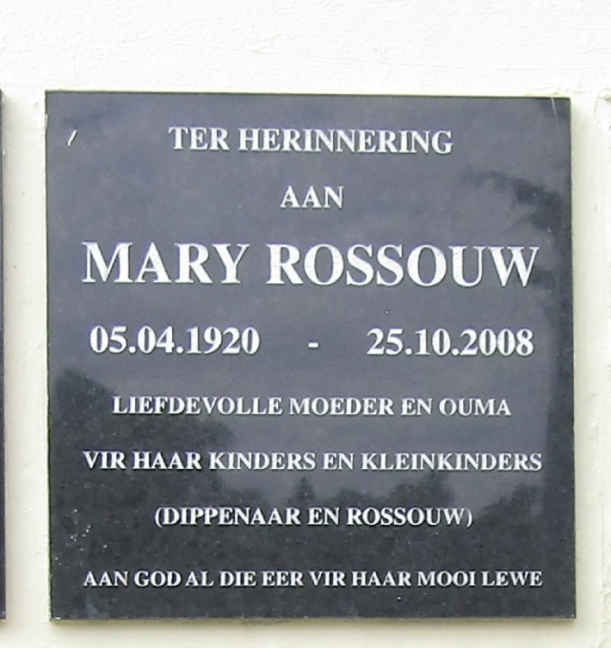 ROSSOUW Mary 1920-2008