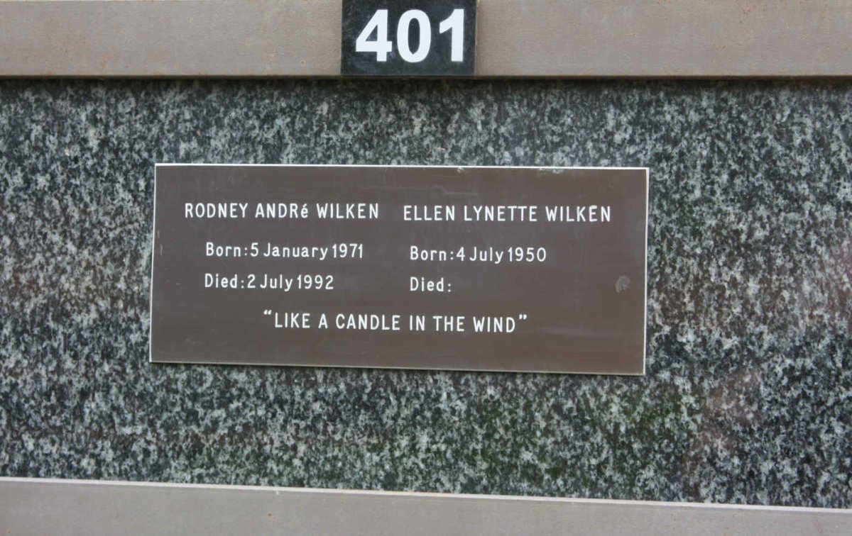 WILKEN  Ellen Lynette 1950- :: WILKEN Rodney André 1971-1992