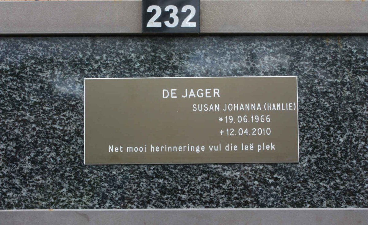 JAGER Susan Johanna, de 1966-2010