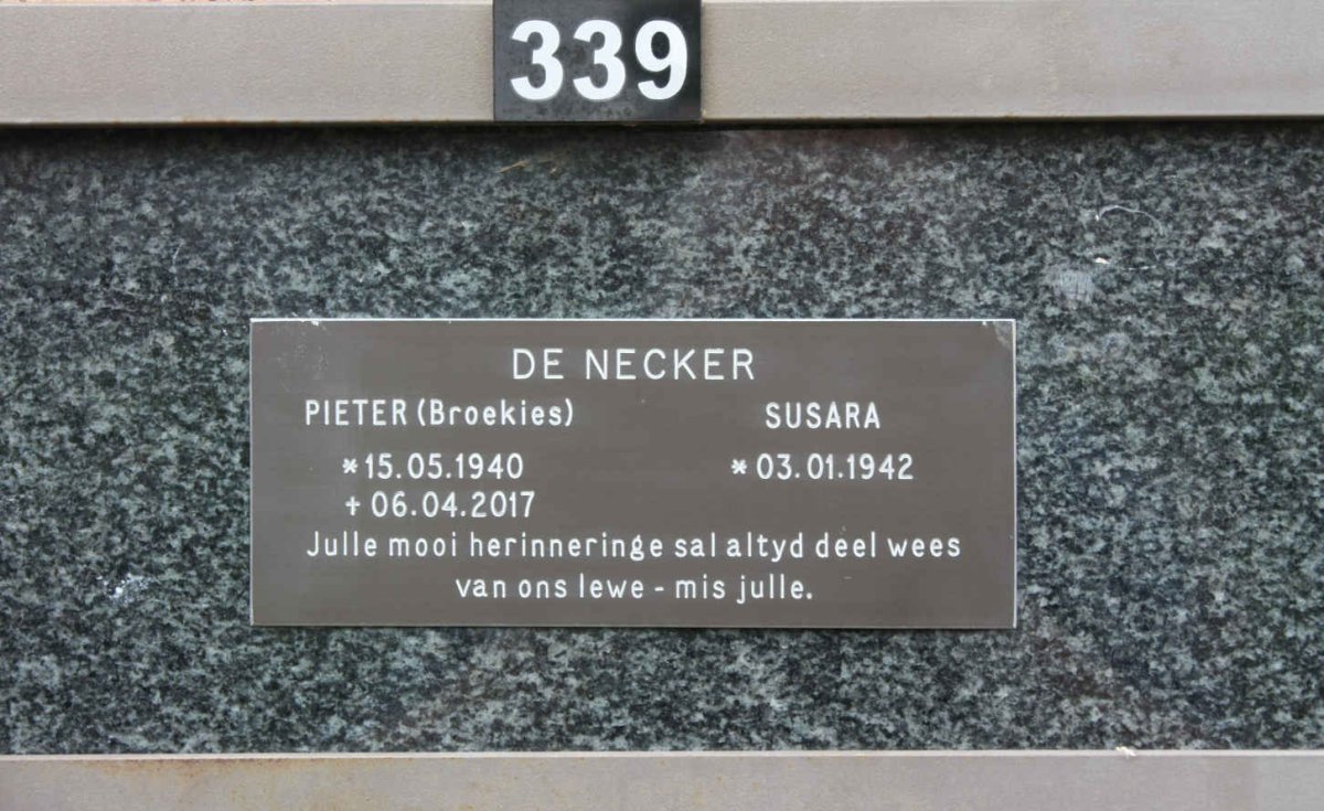 NECKER Pieter, de 1940-2017 &amp; Susara 1942-