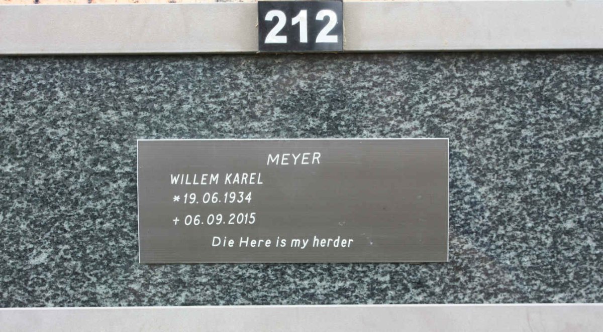 MEYER Willem Karel 1934-2015