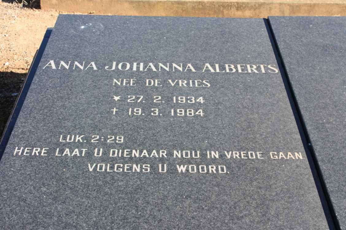 ALBERTS Anna Johanna nee DE VRIES 1934-1984