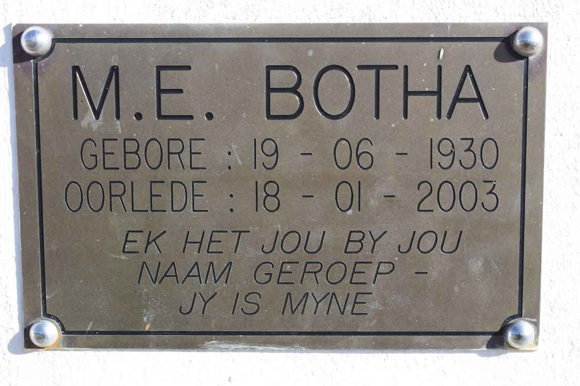 BOTHA M.E. 1930-2003