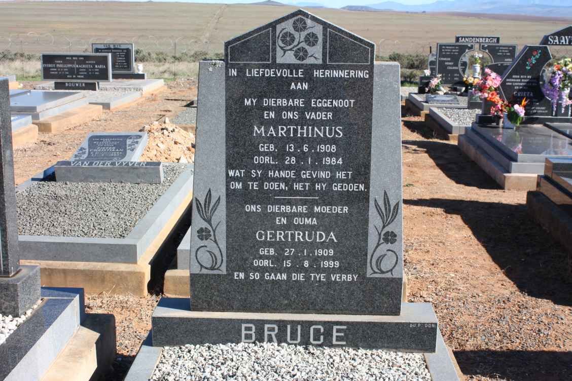 BRUCE Marthinus 1908-1984 &amp; Gertruida 1909-1999