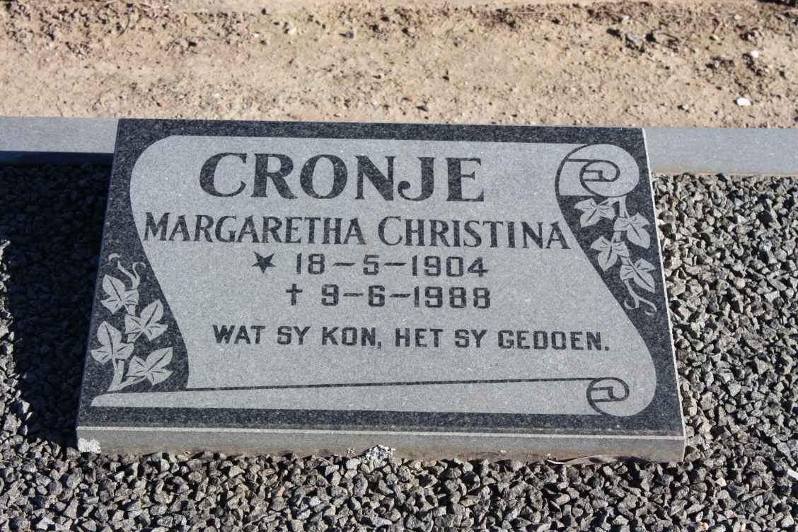 CRONJE Margaretha Christina 1904-1988