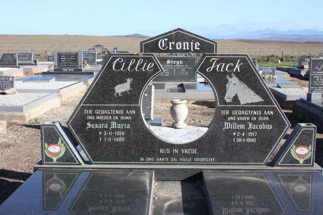 CRONJE Willem Jacobus 1917-1990 &amp; Susara Maria 1916-1989