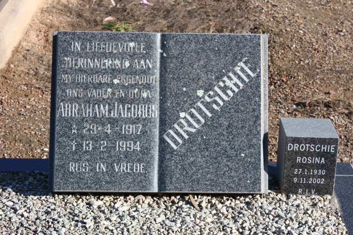 DROTSCHIE Abraham Jacobus 1917-1994 :: DROTSCHIE Rosina 1930-2002
