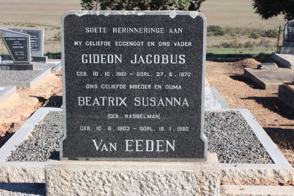 EEDEN Gideon Jacobus, van 1901-1970 &amp; Beatrix Susanna KASSELMAN 1903-1980