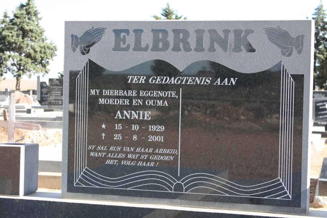 ELBRINK Annie 1929-2001
