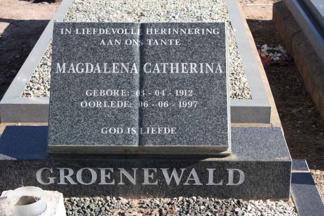 GROENEWALD Magdalena Catherina 1912-1997