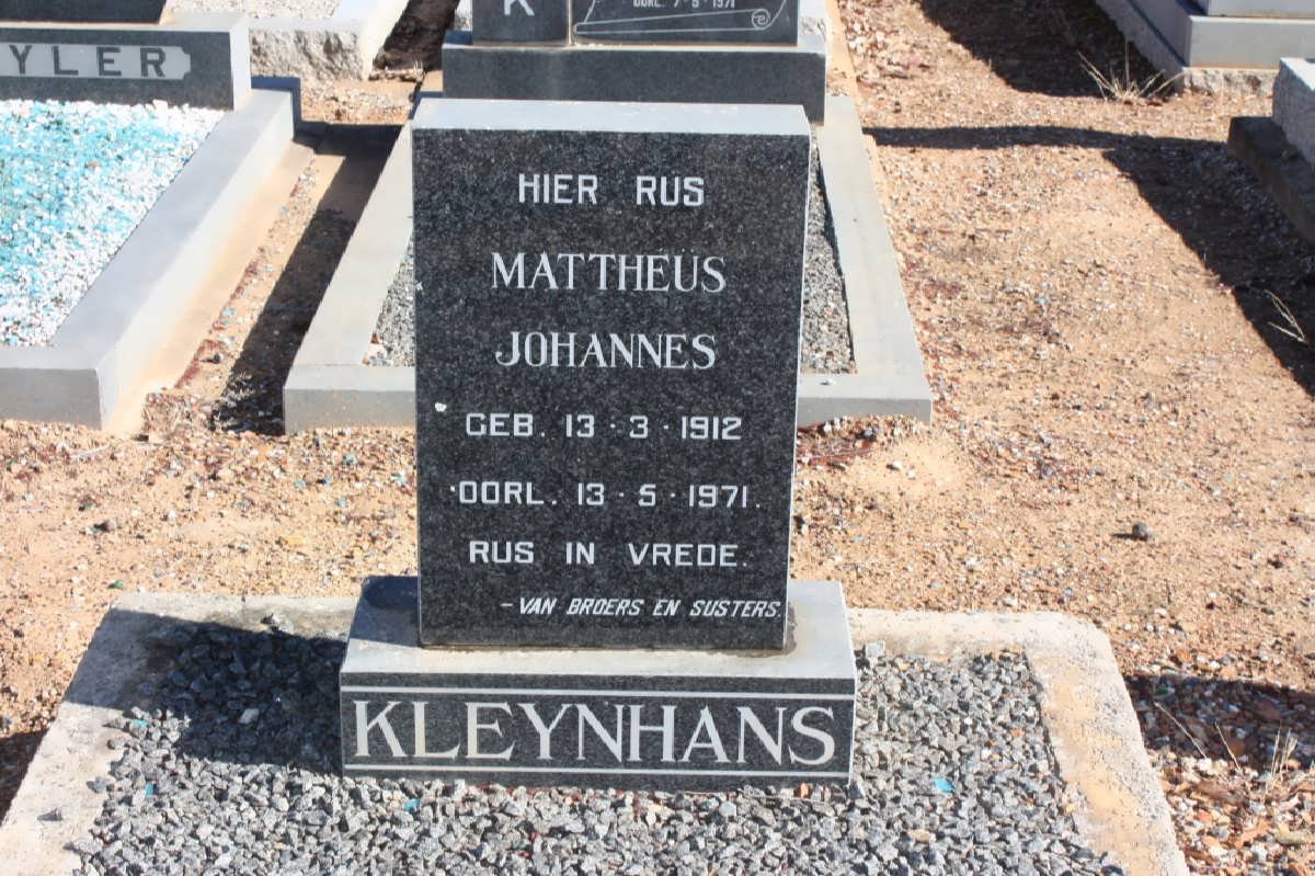 KLEYNHANS Mattheus Johannes 1912-1971