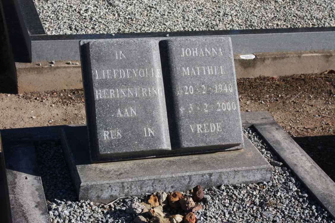 MATTHEE Johanna 1940-2000