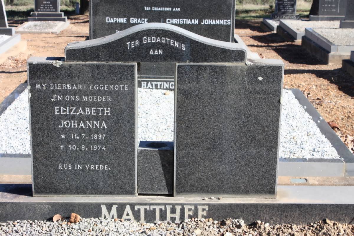 MATTHEE Elizabeth Johanna 1897-1974