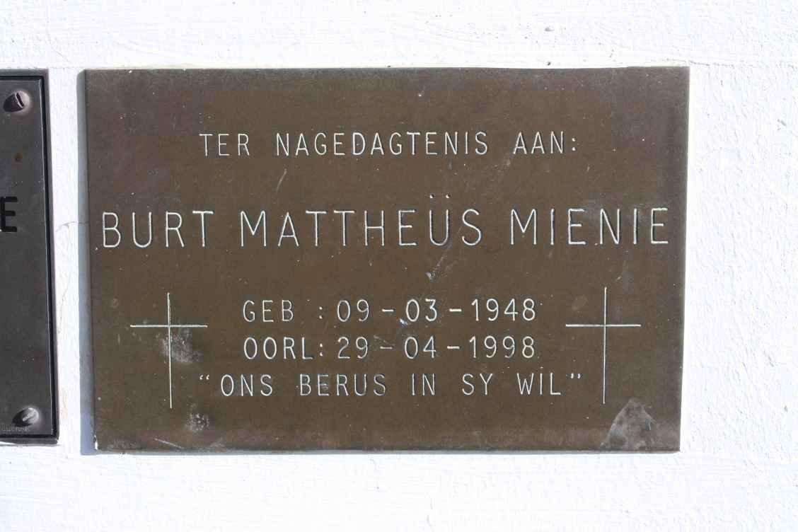 MIENIE Burt Mattheus 1948-1998