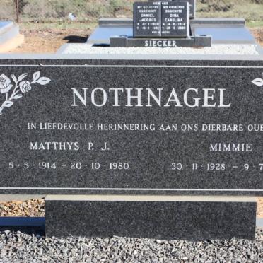 NOTHNAGEL Matthys P.J. 1914-1980 &amp; Mimmie 1928-1997