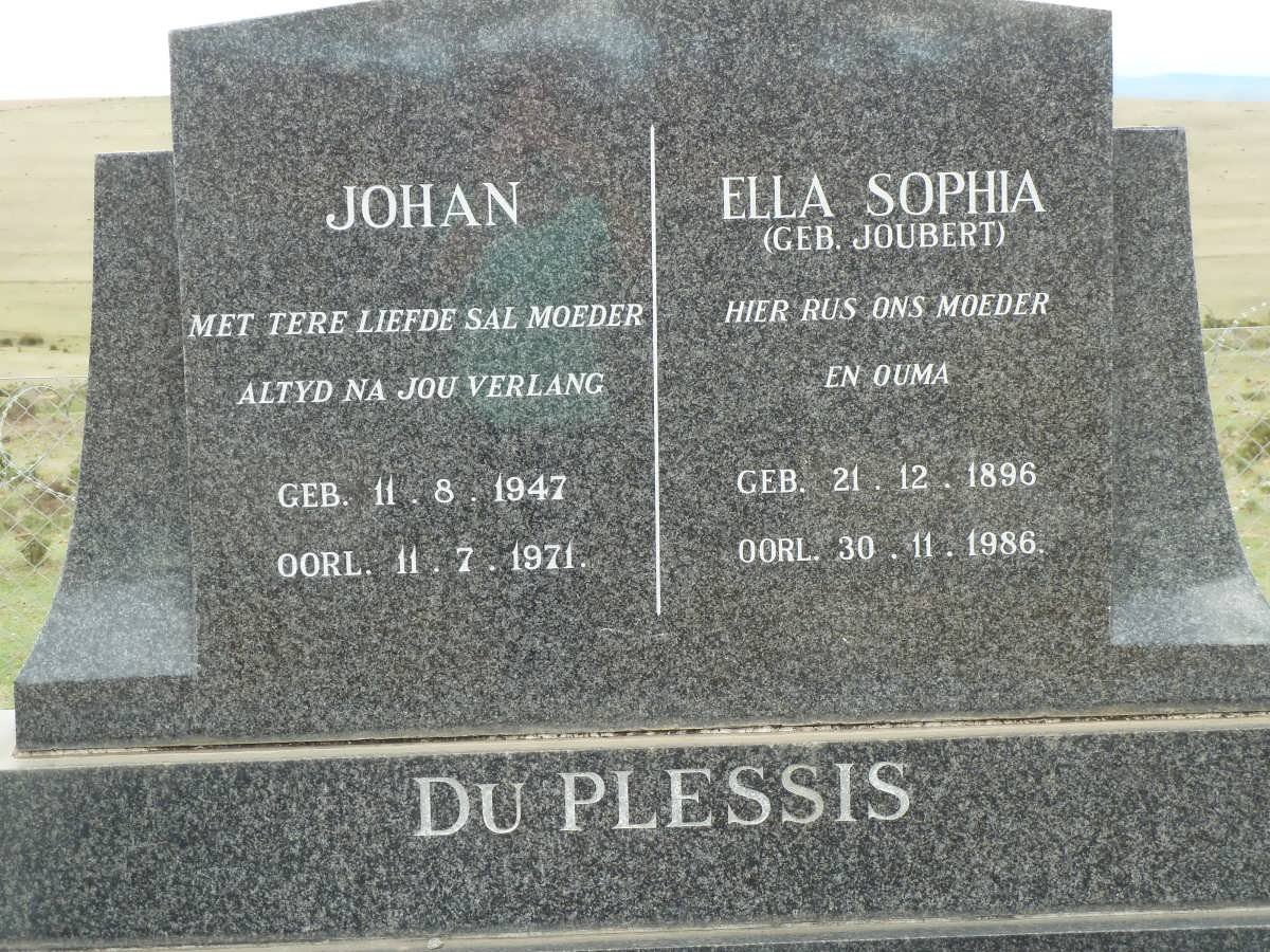 PLESSIS Johan, du 1947-1971 :: DU PLESSIS Ella Sophia nee JOUBERT 1896-1986