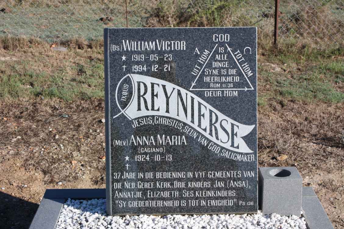 REYNIERSE William Victor 1919-1994 &amp; Anna Maria GAGIANO 1924-