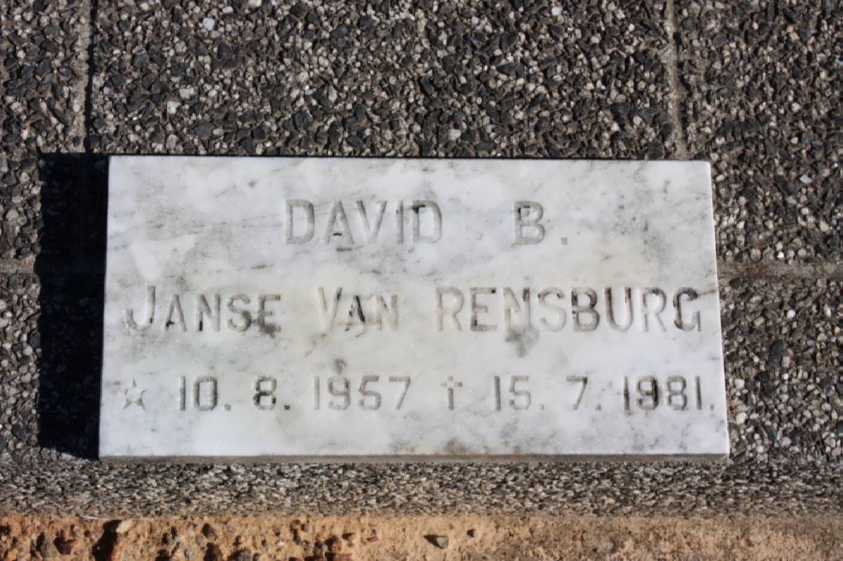 RENSBURG David B., Janse van 1957-1981