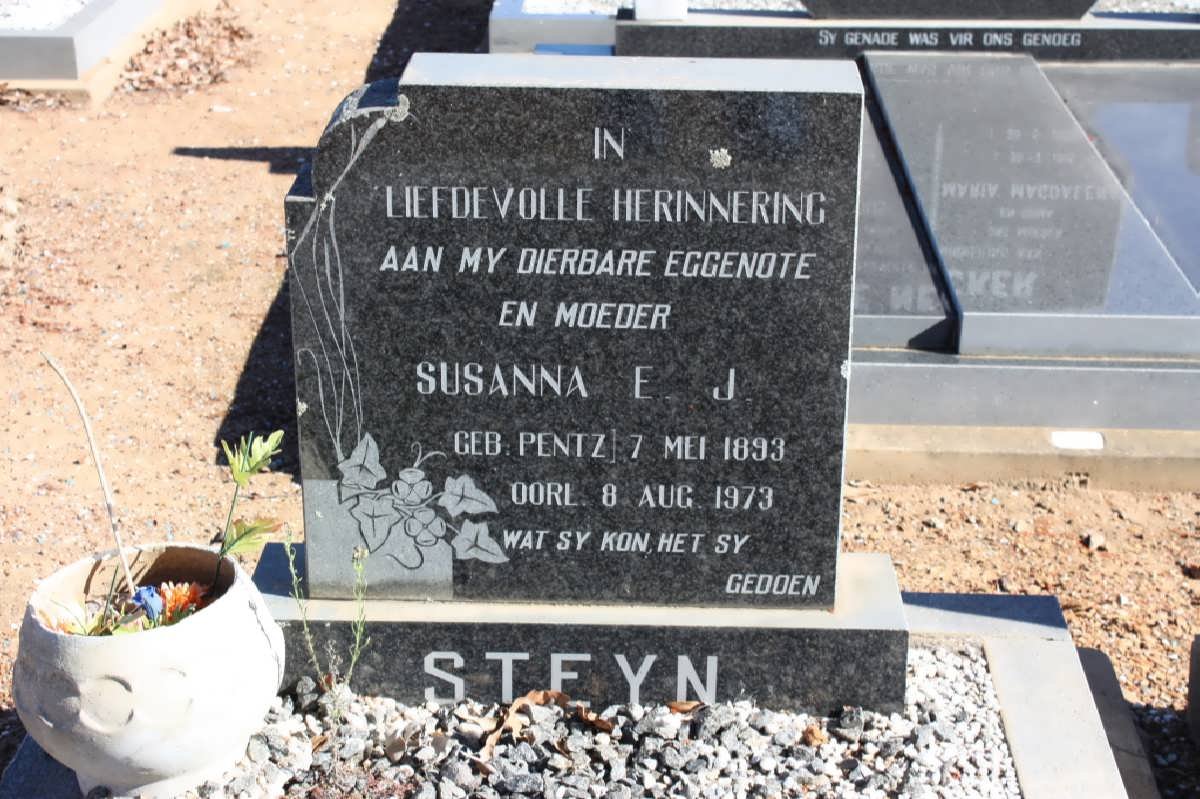 STEYN Susanna E.J. nee PENTZ 1893-1973