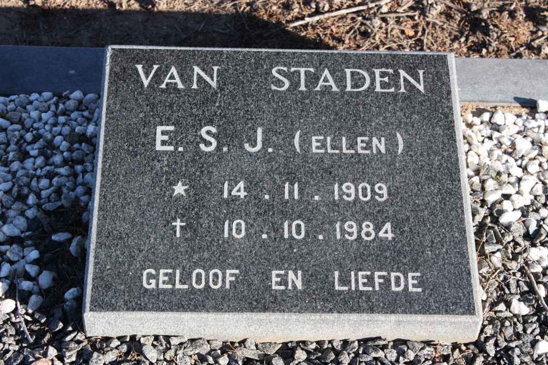 STADEN E.S.J., van 1909-1984