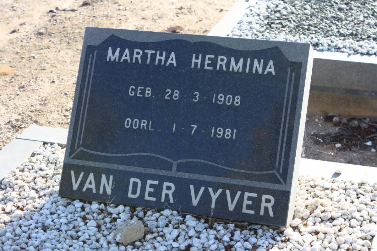 VYVER Martha Hermina, van der 1908-1981