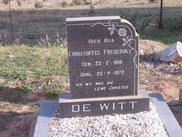 WITT Christoffel Frederik, de 1918-1972
