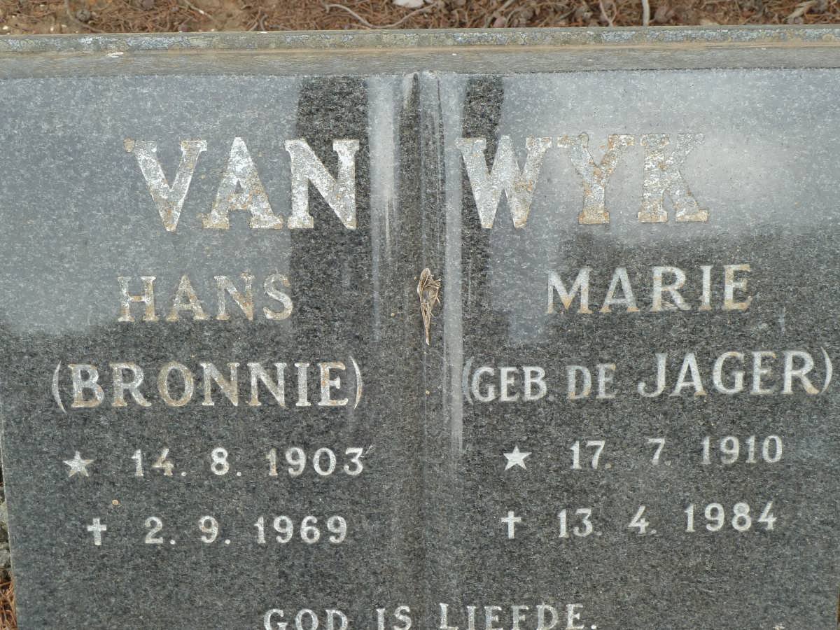 WYK Hans, van 1903-1969 &amp; Marie DE JAGER 1910-1984