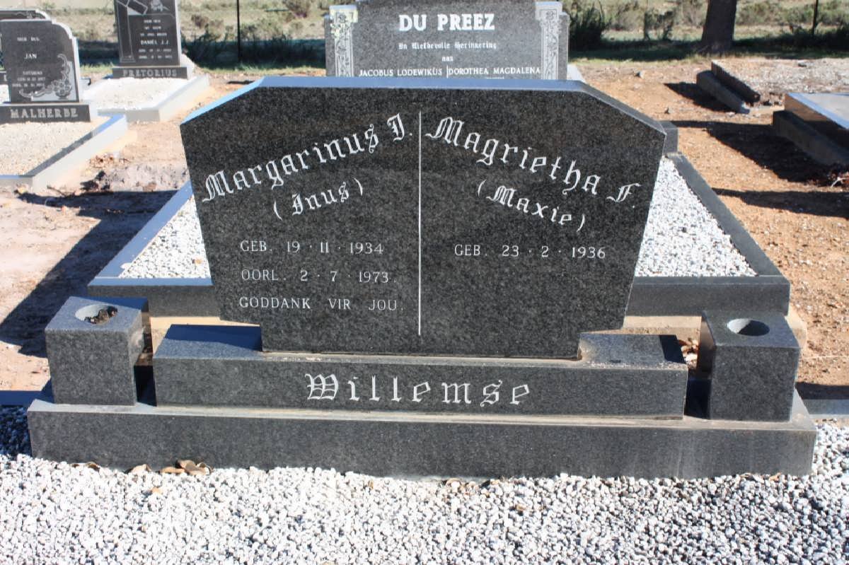 WILLEMSE Margarinus J. 1934-1973 &amp; Magrietha F. 1936-