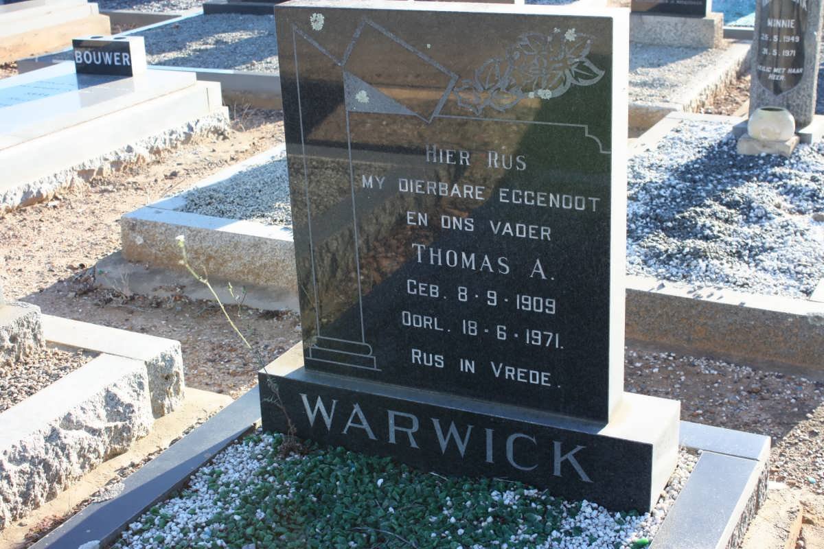 WARWICK Thomas A. 1909-1971